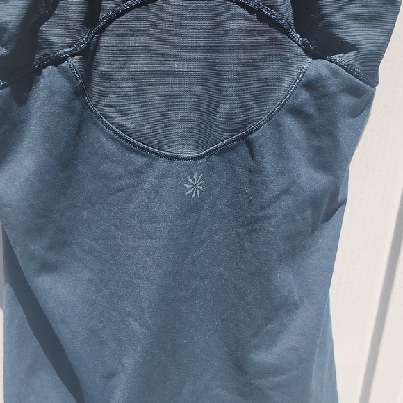Athleta Fitted Blue Cut Out Tank Top - Picture 4 of 7